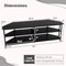 Costway Corner TV Stand for TVs up to 65" TV Console Table with AC Outlets&USB A Ports Rustic Brown/Black/White